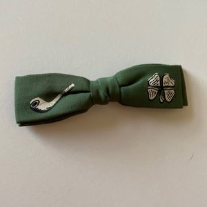 Vintage Irish Green Saint Patrick Clip-on Bow Tie